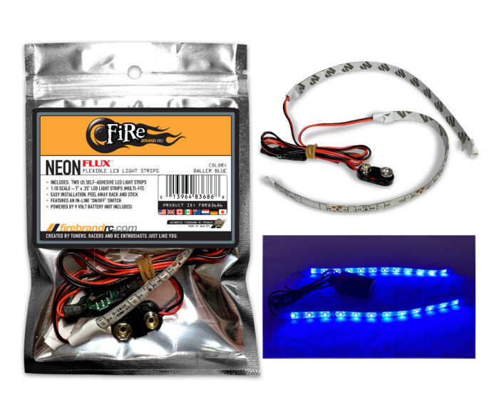 NEON-FLUX™ LED Light Strips. 7" x .25" (BLUE)