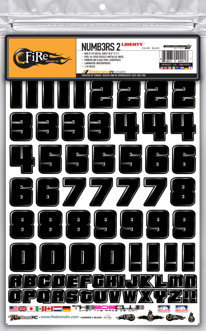 NUMB3RS 2 LIBERTY DECALS (Black w/Silver)