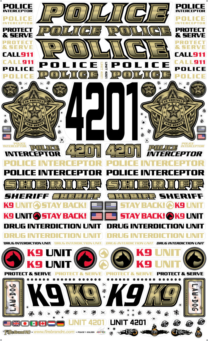 POLICE 1 DECALS (GOLDEN) - Image 3