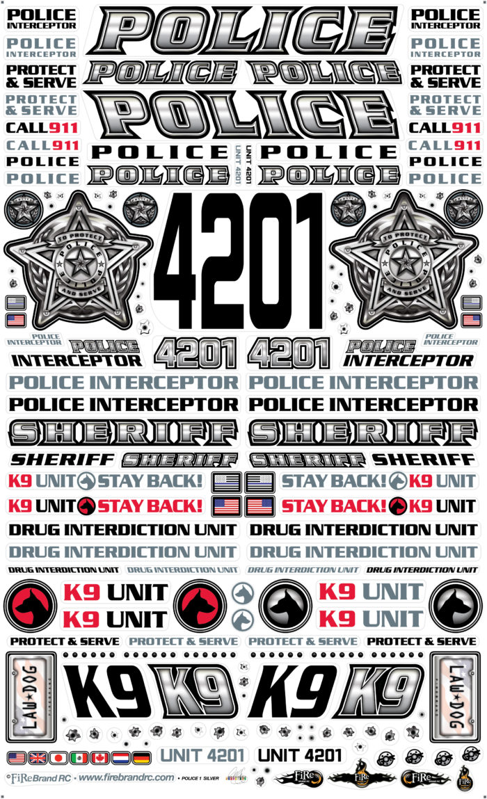 POLICE 1 DECALS (SILVER) - Image 3