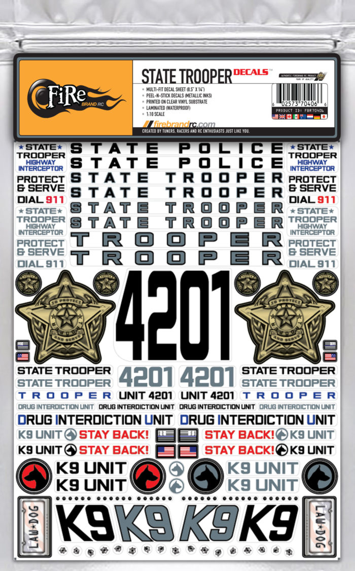 STATE TROOPER DECALS